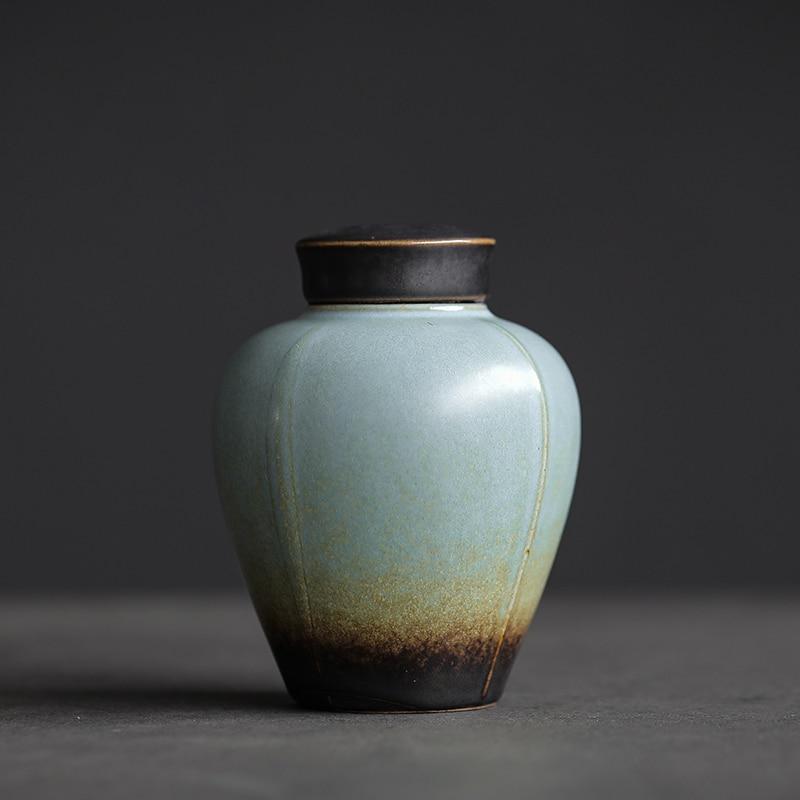 275ml Kiln Change Ceramic Tea Canister Small Sealed Canister Creative Storage Canister Moisture-Proof Storage Canister