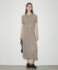 Waiowai Classic Belted Short Sleeve Pleated Long Dress_3 Colors