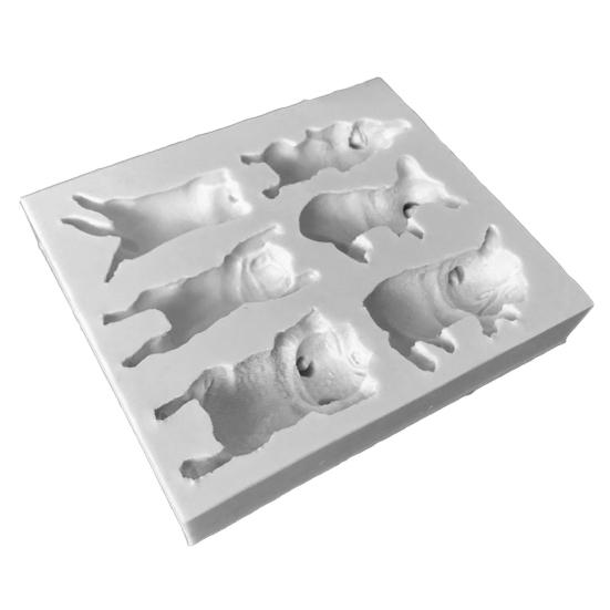 

6 Cavity Silicone Dog Shape Biscuit Mold Cookie DIY Bakeware Baking Tray Pan