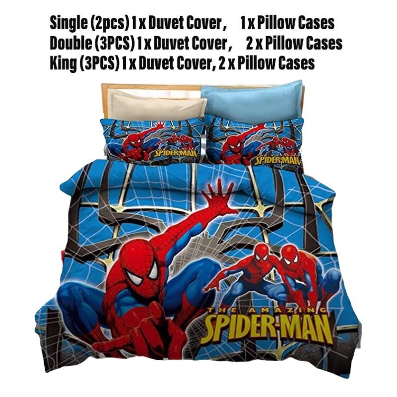 Spider-man Digitaldruck Bettwäsche-Set Superheld Fleece Dreiteiliges Set
