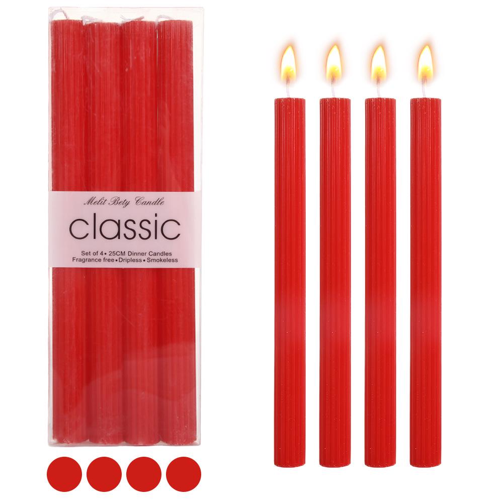 European Romantic Long Stem Colored Smokeless Candles for Home, Dinner & Weddings