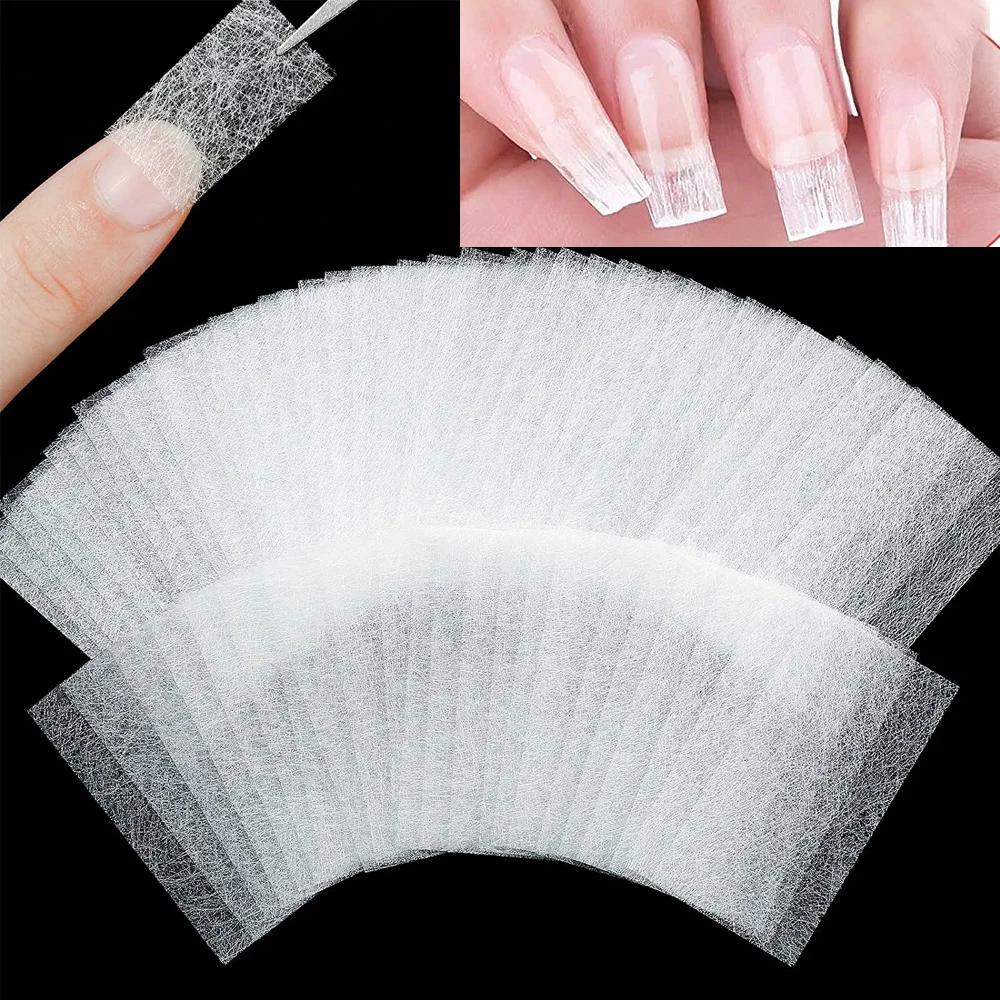Fiberglass Non-woven Silks 10/20/50Pcs Nail Extension Silk Form Wrap Manicure Building UV Gel French Acrylic Tips Nails Art Tool