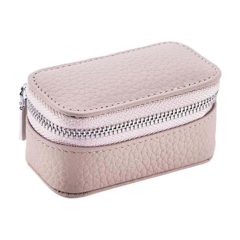 PU Leather Miniature Jewelry Storage Case Portable Design Travel Organiser For Earrings Rings And Necklaces