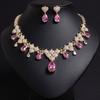 SUYU Women's Light Luxury Design Zircon Flower Leaf Necklace Earring Set Fashionable And Versatile Niche Design Sense Set