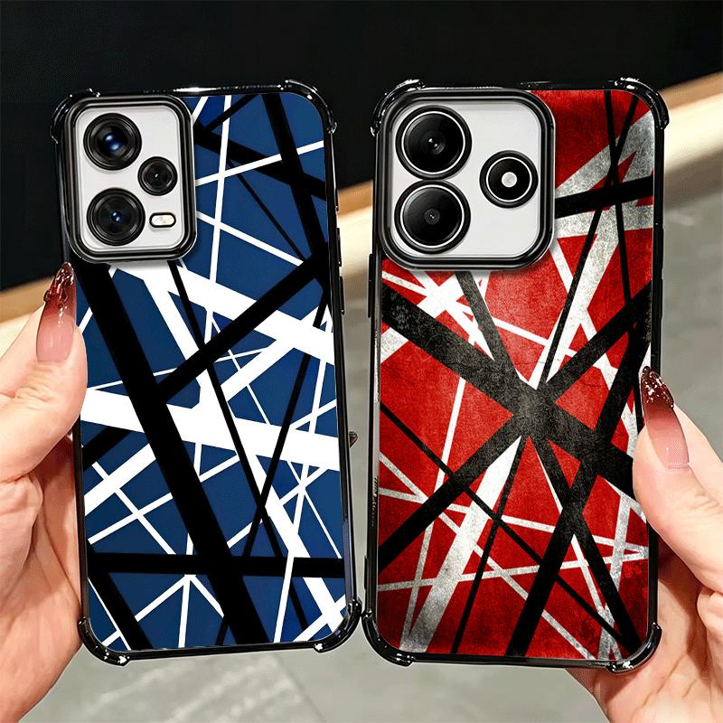 Eddie Van Halen Graphic Guitar Plating Phone Case For Xiaomi Redmi Note 14 15 Pro Plus 13 12 11 11S 11T 10 9S 9 5G Anti-Fall Air