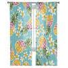 Yellow Pineapple Fruit Flower Tulle Curtains Living Room Bedroom Decoration Transparent Chiffon Voile Window Curtain Light Filtering For Polyester