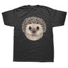 Funny Hedgehog Face Graphic T Shirts Men Women Pure Cotton Humor Streetwear Tee Shirt Short Sleeve Unisex Lover Animal Clothing