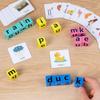 Children's 3D Wooden Face-Changing Word Puzzle Game for English Learning and Spelling Practice