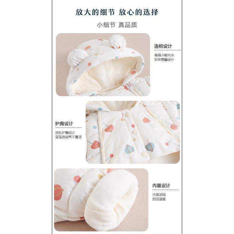 Warmer dicker Fleece Baby Strampler mit langen Ärmeln Neugeborenes Baby Winter Krabbelkleidung