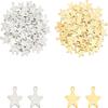 304 Stainless Steel Charms Star Golden & Stainless Steel Color 10x8x0.8mm Hole: 1mm 160pcs/box