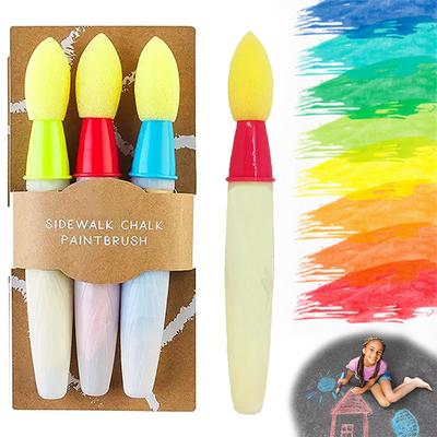 Ensemble de Pinceaux Peinture Craie Trottoir Pigments Peinture Aquarelle Enfants Peinture au Sol Ensemble de Peinture Lavable Réutiliser Pinceaux