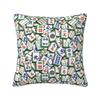 Mahjong Tile Pattern Cushion Cover X Cm Polyester Velvet Throw Pillow Case For Sofa Car Seat Decoration Bedding Pillowcase