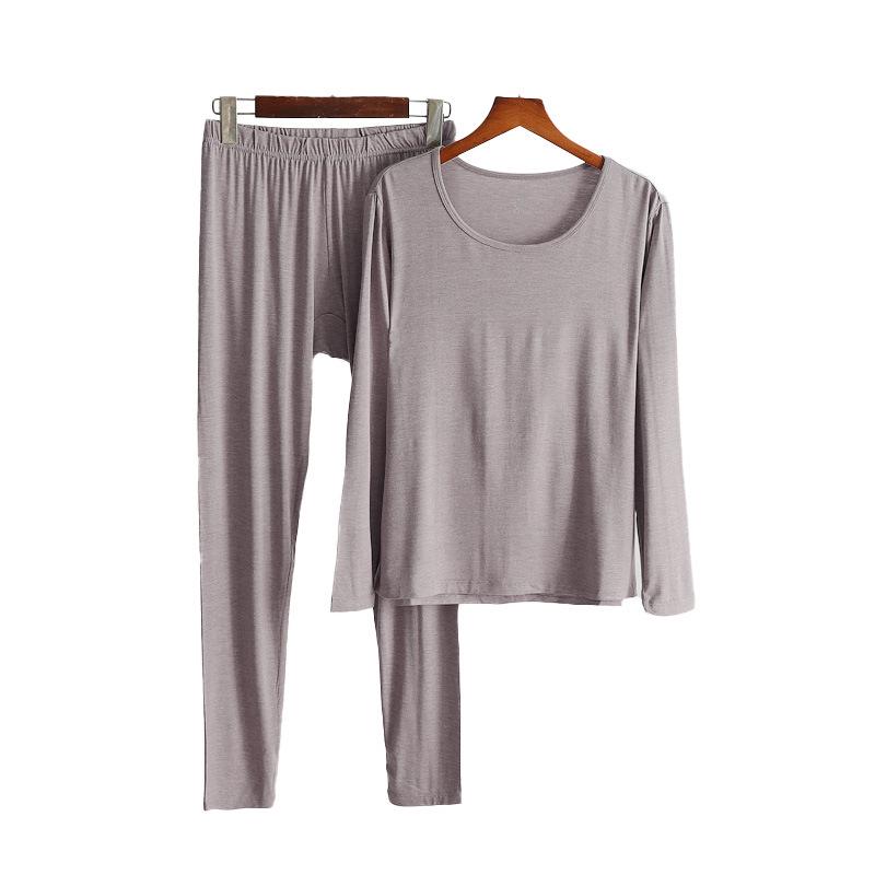 

Женский тонкий модальный термокомплект: Немецкий бархат, Кашемировый протеин, выделяющий тепло, Теплый вязаный топ и брюки. XXXL (130-140 lbs)