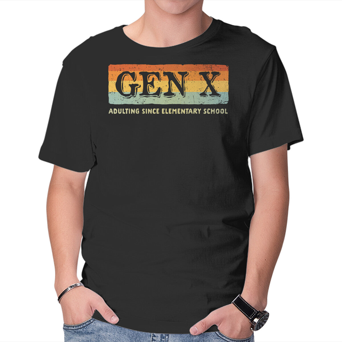 Unisex Crew Neck T-Shirt Adulting Since Elementary School Graphic Short Sleeve Casual Tee XXXXL