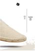 Men's Summer Canvas Slip-Ons: Breathable Linen Straw Weave, Shock-Absorbing Casual Shoes for Couples