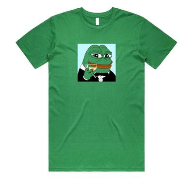 Posh Pepe der Frosch Meme T-Shirt Top Lustig Löwe Geschenk Unisex Krypto Geek Grün