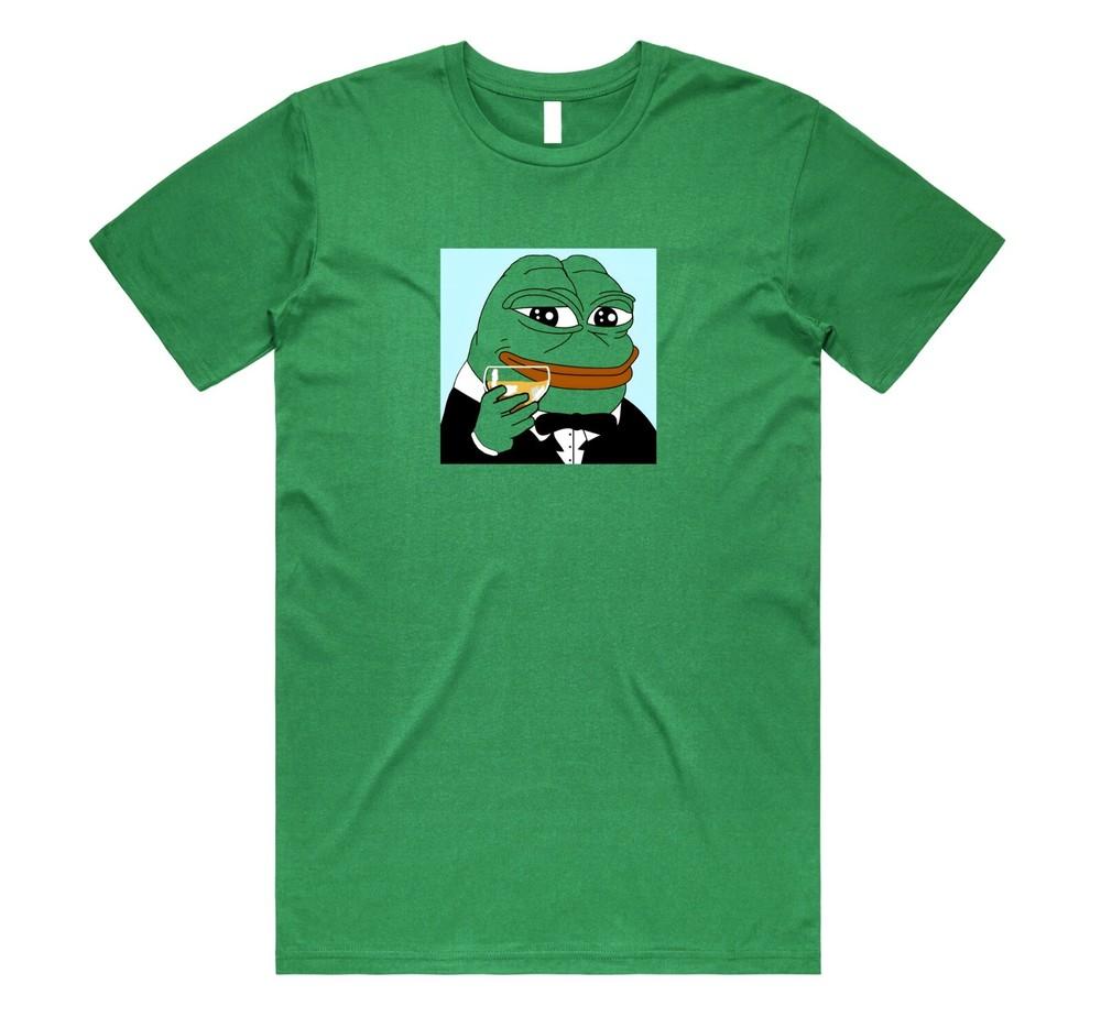 

Posh Pepe The Frog Meme T-shirt Top Funny Leo Gift Unisex Crypto Geek Green L