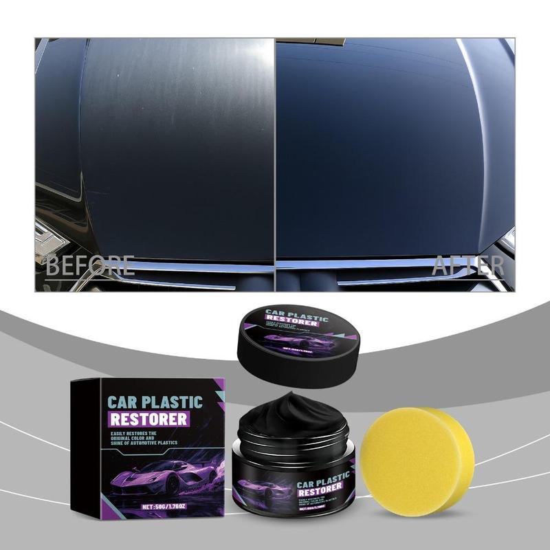 Car Plastic Restorer, Returns To Black Shine, Long-Lasting Coating, Leather Refurbishment Agent, Car Polishing and Cleaning Prod