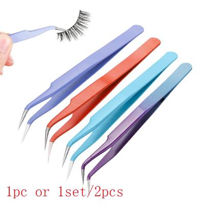 Straight Nail Art Rhinestones Picker Clip Applicator False Eyelashes Tweezer Lash Extension Tools