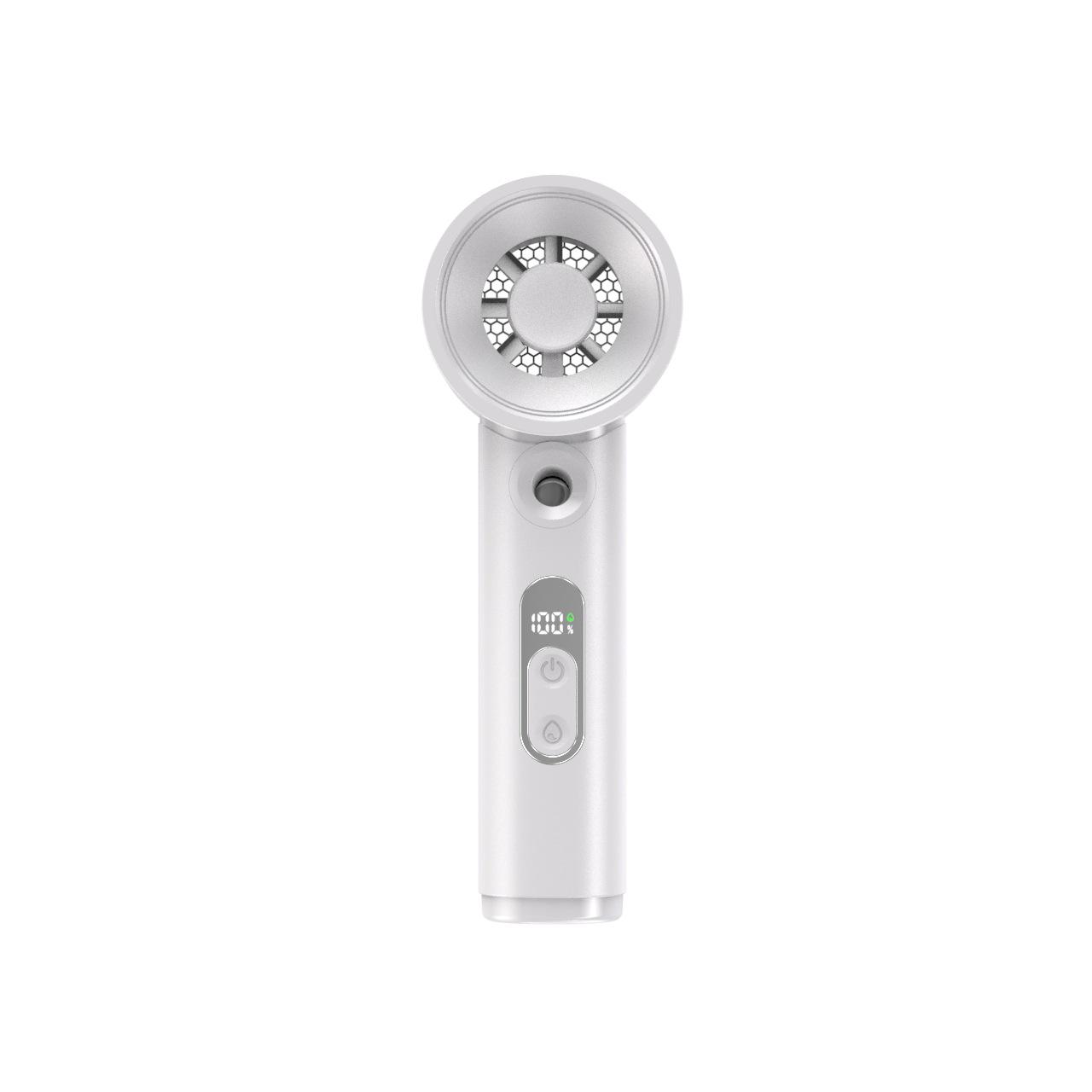 

2026 Brushless Handheld Spray Fan: Fast Cooling, 5 Speeds, High-Capacity Mini Fan English color box + bilingual manual белый