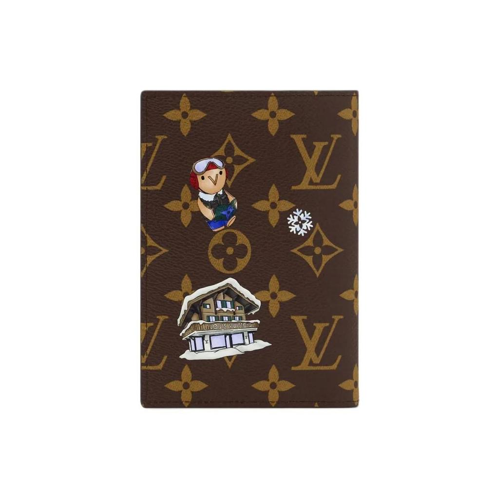 LOUIS VUITTON Brand Mascot Print Exterior Coated Canvas Passport Case Women's Brown