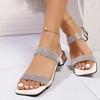 Shiny Sandals Slippers Women Transparent Thick Bottom Party Dress Mules High Heels 2025 Summer heeled Beach