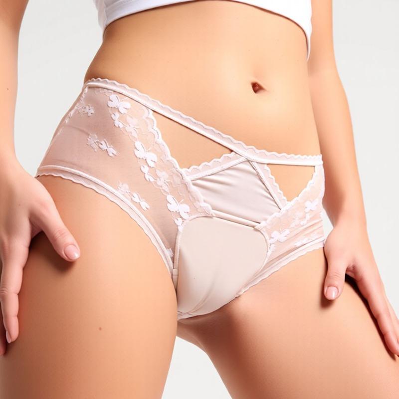 Mens Crossdresser Panties Lace See Through Sissy Lingerie Hollow Transgender Underwear Briefs With Hiding Gaff Pad Mtf Nightwear