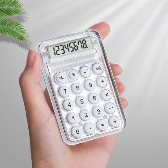 Mini Calculator 8 Digit Display Pocket Size Basic Calculator Battery Powered Electronic Calculator for School Office Home Supplies
