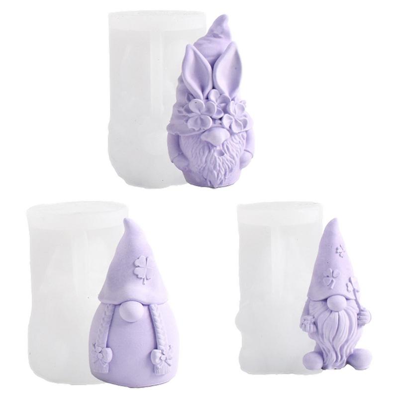 Valentinstag Zwerge Formen DIY Ostern Kerze Silikon 3D Schwedischer Tomte Kerzenform St. Patrick's Day Deko Kerzen Gießform