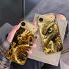 Golden Eagle Head For IPhone 17Pro Max 16 17 Pro 15 P ro 14 13 Plus 12 Mini 11Pro Max XR 16E 17 Air Golden glass phone case