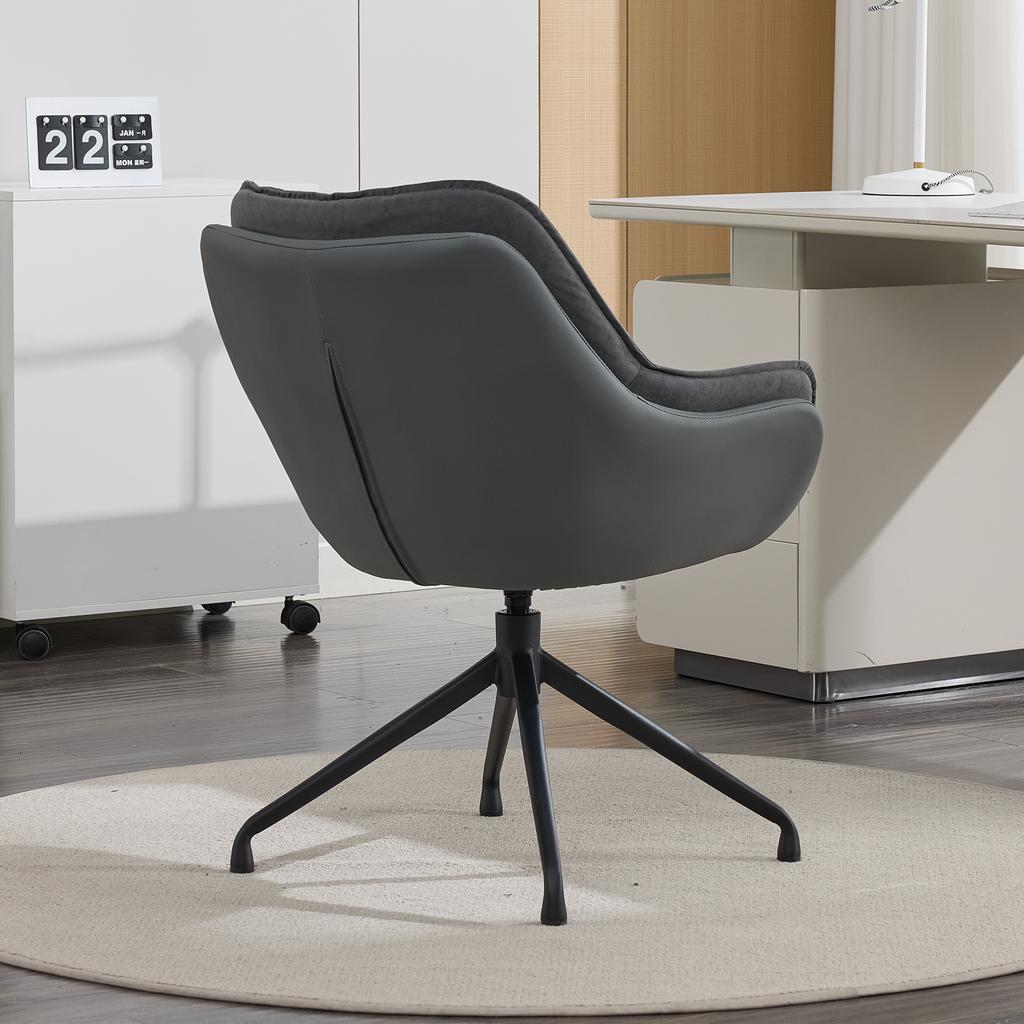 Household Office Chair, Faux Leather Armchair, Deep-Seat Vanity Chair – Ideal for Living Room & Bedroom
