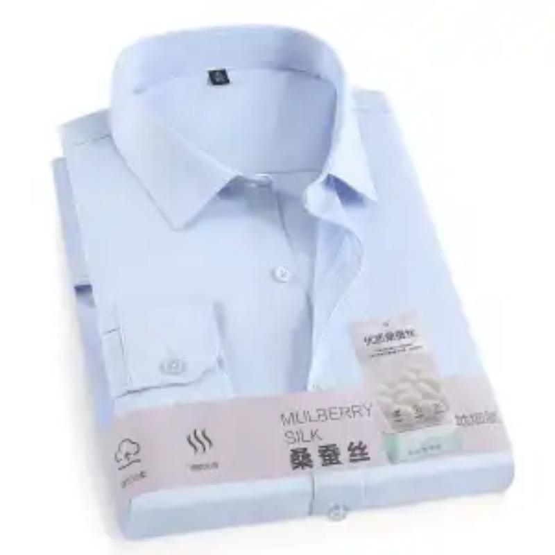 Men's Slim Fit Long Sleeve Dress Shirt Non-Iron Solid Color Formal Business Top Stretch Button Down Shirt