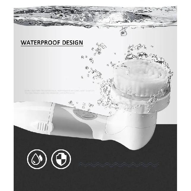 NEW 4-In-1 Electric Bath Brush Long Handle Waterproof Body Cleansing Brush Massage Home Shower Clean Spa System Health Care