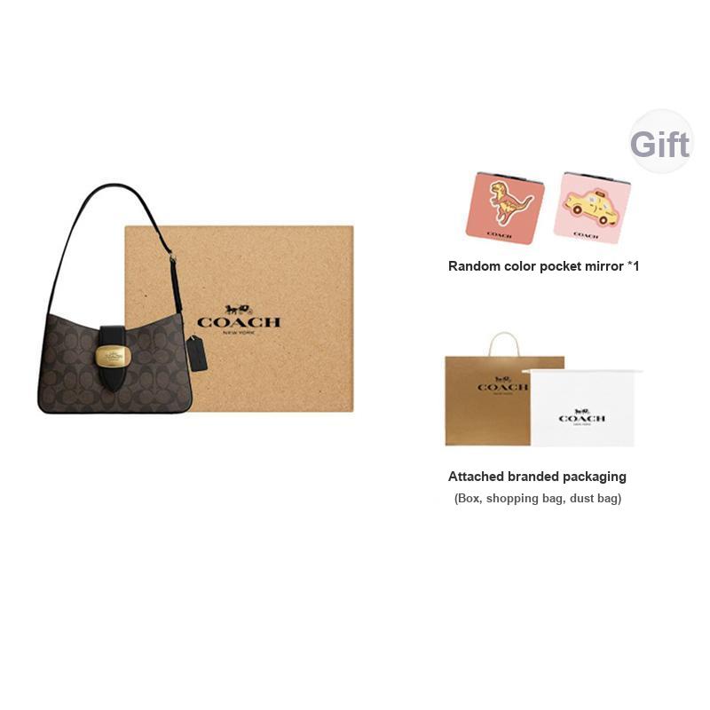 Coach Eliza Shoulder Bag 25 Classic Monogram Non-Detachable Shoulder Strap Clasp Handheld Shoulder Bag Synthetic Leather Medium CP005-IMAA8