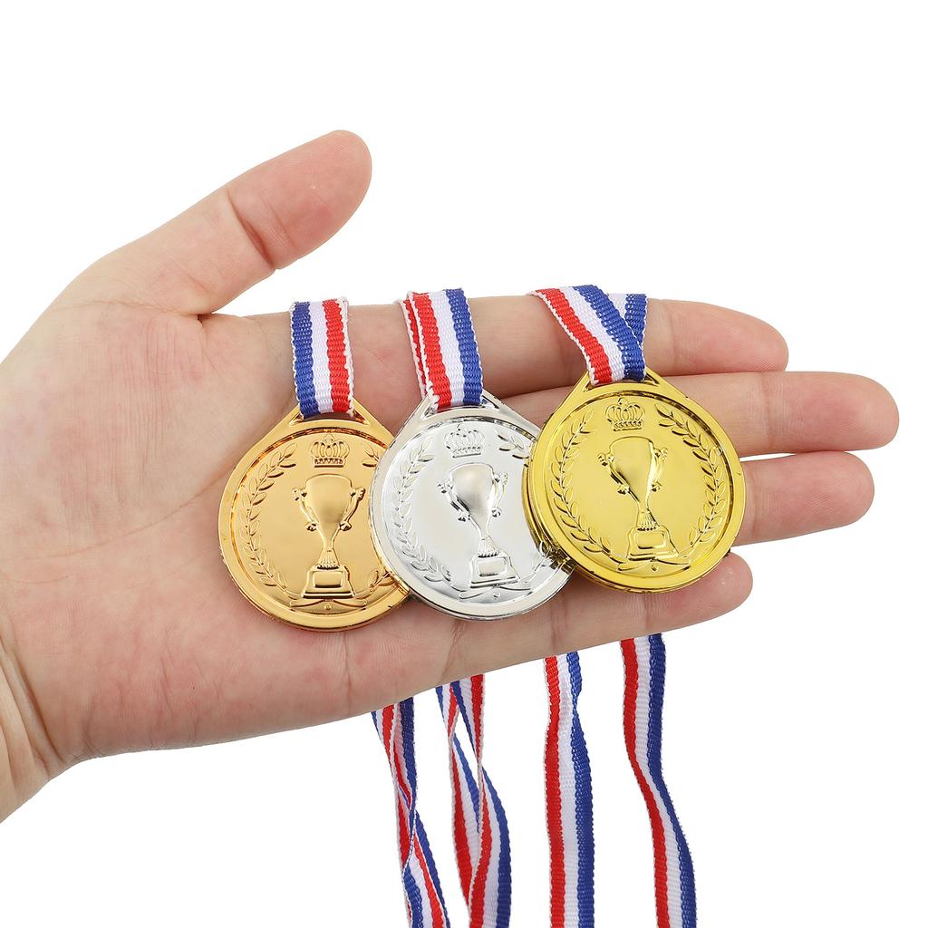 1.5" Mini Bronze Award Medals Plastic Winner Medals for Award 3rd Place with Neck Ribbon for Sports Competitions Party Favors