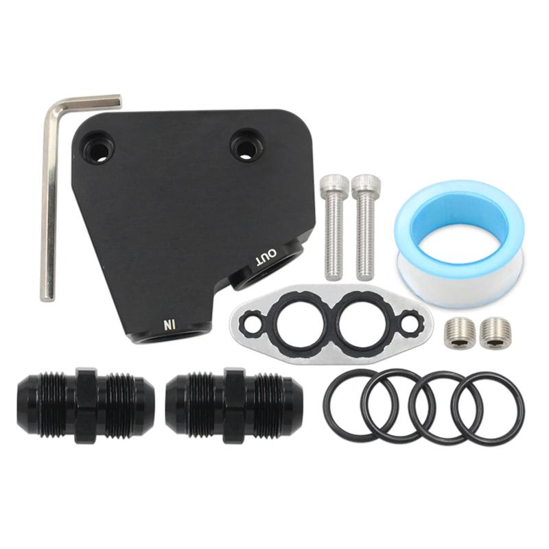 Precise For GM LS LS1 LS2 LS3 LS6 LS7 LS9 2005-2019 Corvettes C5, C6 C7 Engine Oil Cooler Adapter Kit Aluminum Adapter Block