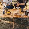 Outdoor Solid Wood Roll-Up Camping Table