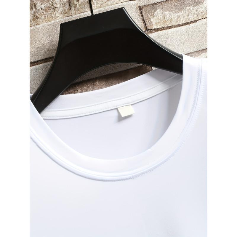European Size Summer Trend Imaginative Alien And UFO Print Short Sleeve Round Neck T-shirt For Sports, Leisurewear For Big And Tall Guys