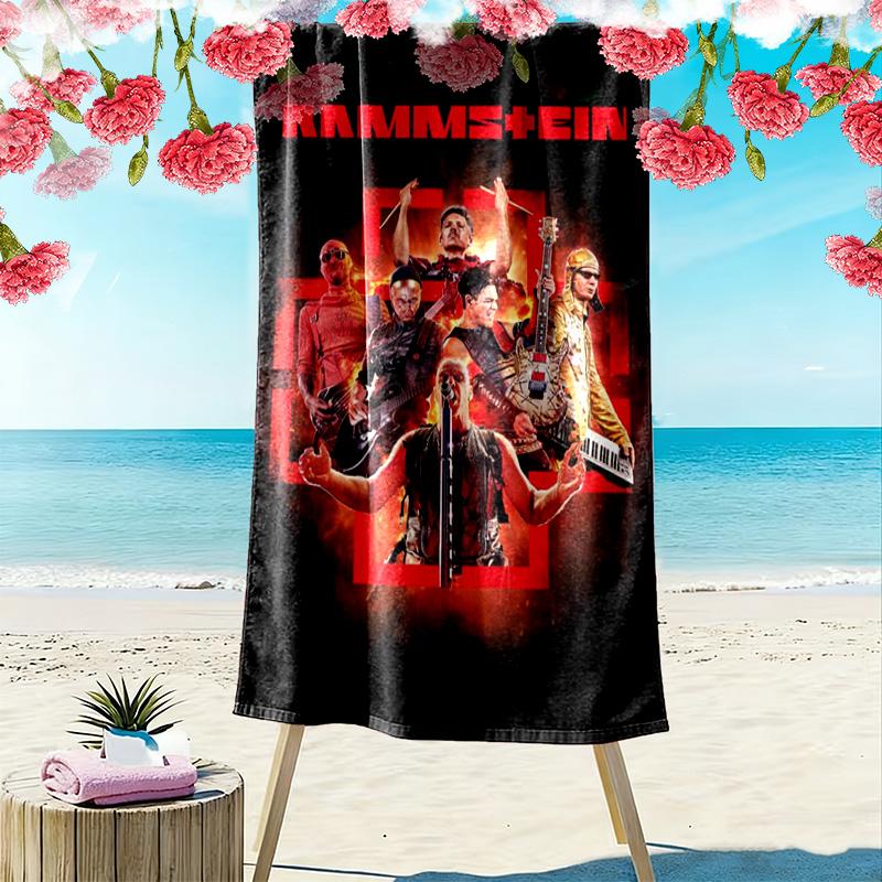 NDH Band R-Rammstein Print Strandtuch, Großes Weiches Schnelltrocknendes Handtuch für Strand Camping Schwimmen