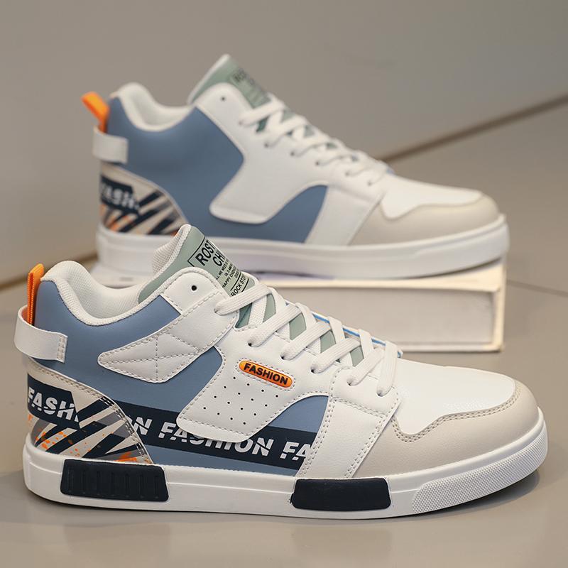 Men Shoes Sneakers High Top Mens Casual Shoes Luxury Breathable Men Walking Shoes Trend Leather Shoes for Men Running Shoes Male Footwear