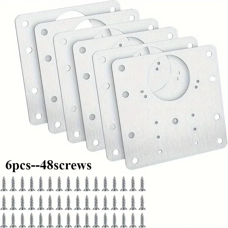 4/6pcs Cabinet hinge repair board, fixed board bracket kit, hinge repair installation board, with cabinet furniture holes