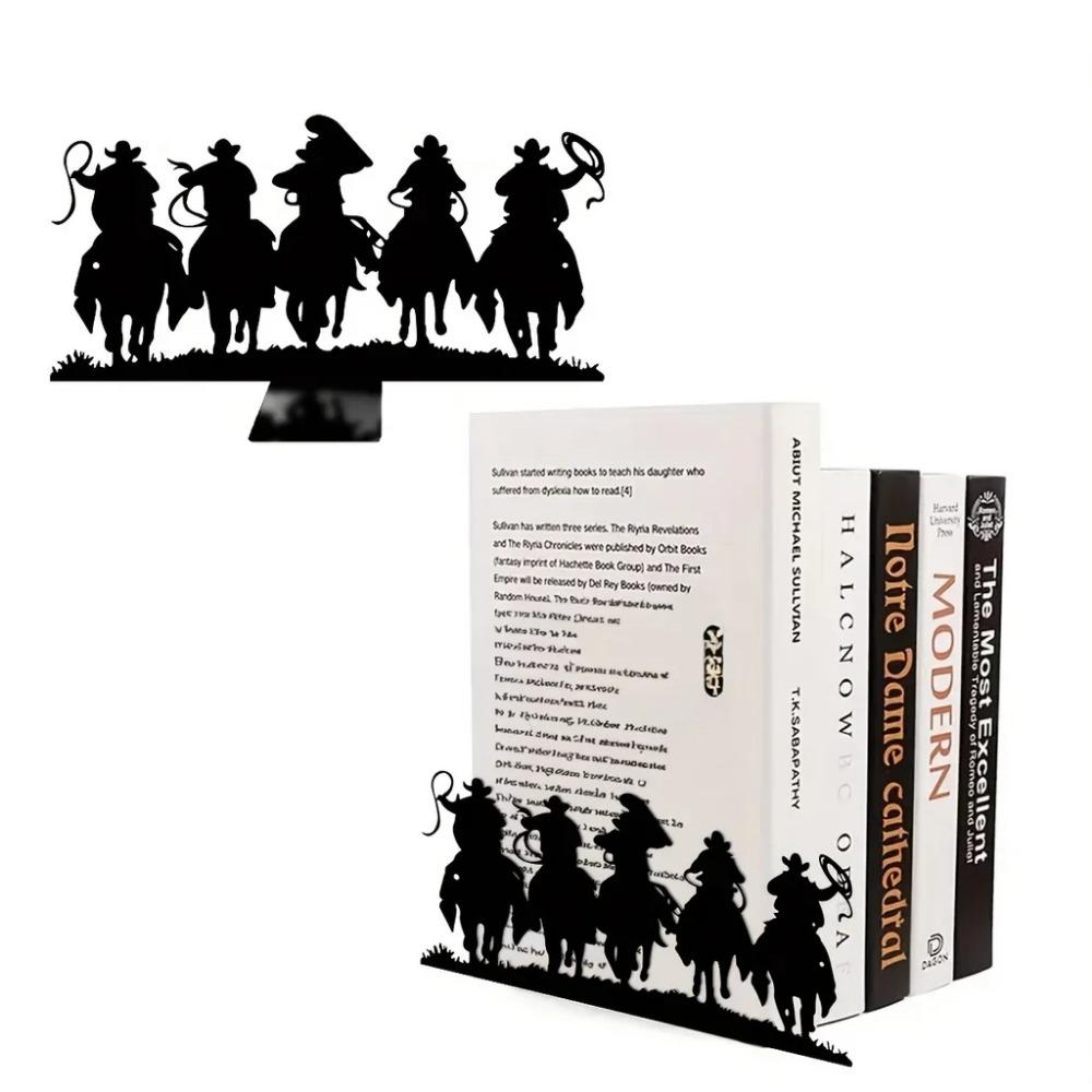 1pc Western Cowboy Desktop Decorations Desktop Metal Artwork Bookends Decorations Christmas Halloween Decorations