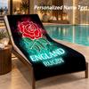 Custom Text England Rugby Print Beach Towel Large Towel For Home Bathroom Beach