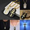 Dog Tag Pendant Necklace Ancient Egypt Egyptian Symbol Ankh Eternal Life Cross Key Life Amulet Talisman Protect Health Jewelry Charming Accessories