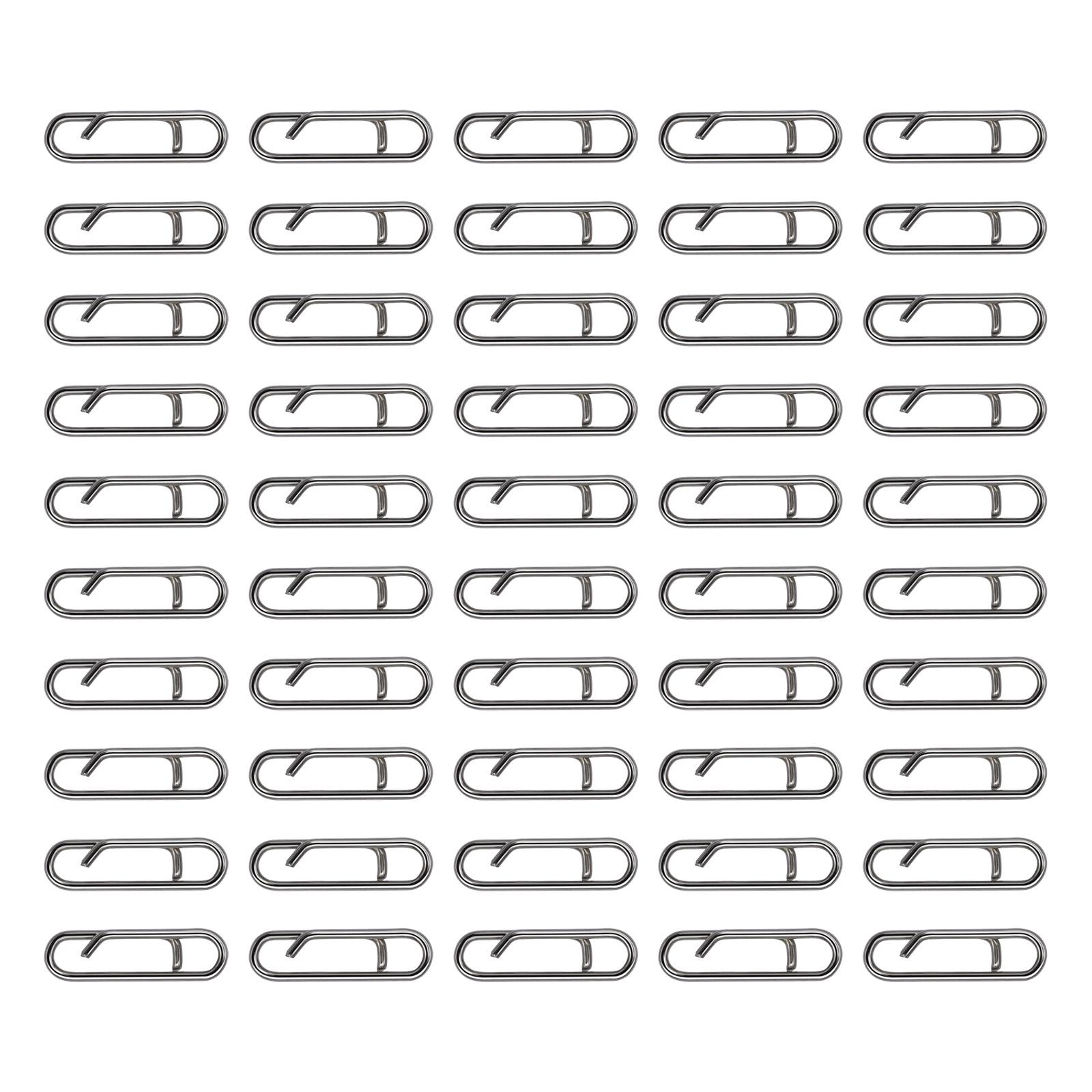 

50 шт. Силовые рыболовные зажимы Соединительные заводные кольца Застежки Нержавеющая сталь Быстросъемный соединитель для приманок Рыболовный зажим-соединитель D