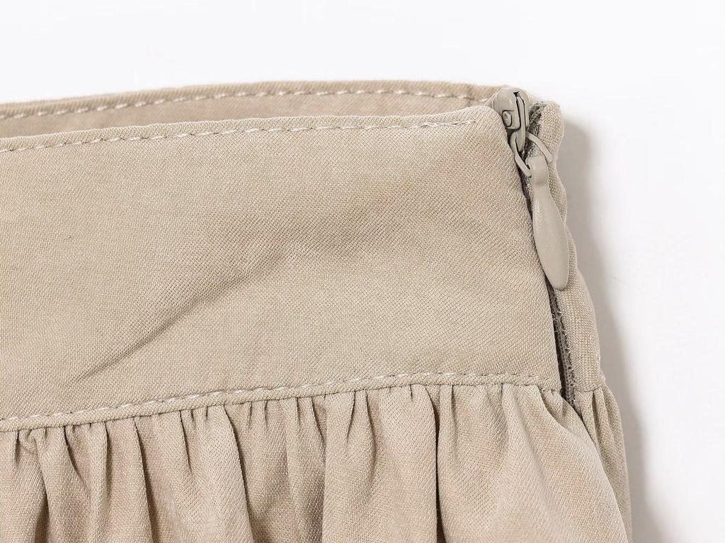 European & American Women's 2025 Early Spring Pleated Balloon Mini Skirt