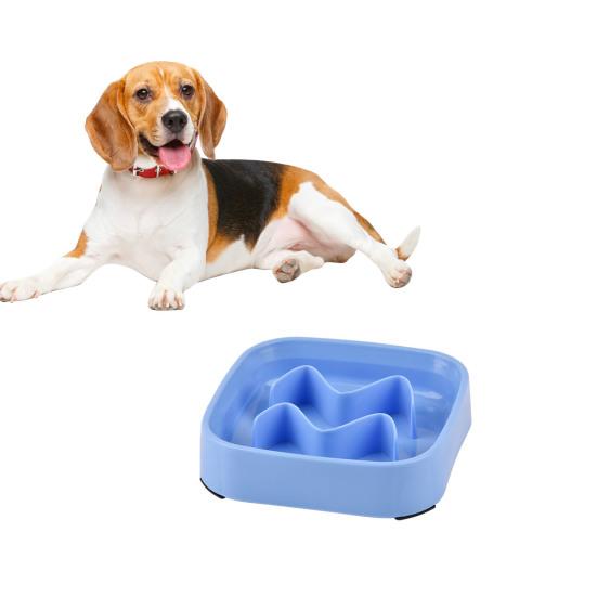 Slow Feeding Pet Bowl Anti-Choking Design Spill-proof Deep Pet Food Dish Square Pet Slow Down Eating Bowl