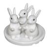 Cute Bunnies Design Decorative Tray 3D Printed Easter Rabbit Plate Cake Stand For Jewelry And Key Desk Organizers Decors