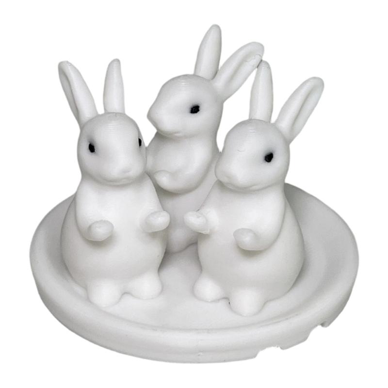 Cute Bunnies Design Decorative Tray 3D Printed Easter Rabbit Plate Cake Stand For Jewelry And Key Desk Organizers Decors