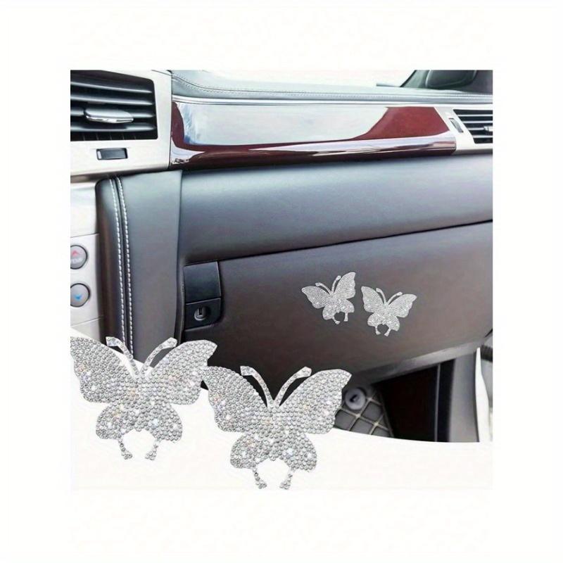 1 Stück Glänzende Schmetterling Autoaufkleber Sets - Kristall Strass Vinyl Aufkleber Für Frauen Und Mädchen, Glitzernde Auto Exterieur Accessoires